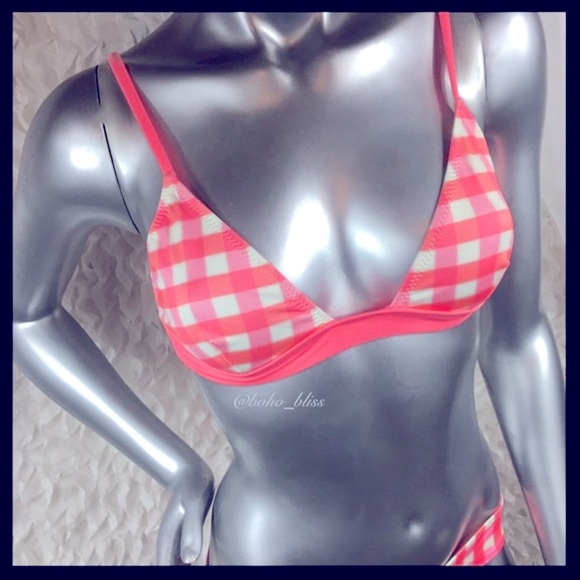 SOLID & STRIPED Pink & White Gingham Bikini Set NEW - Picture 3 of 9